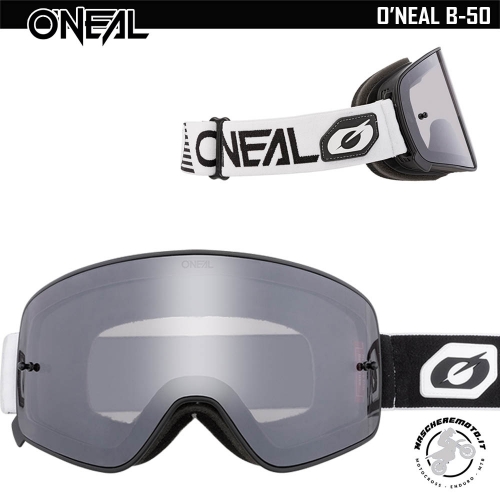 MASCHERA CROSS ENDURO NERO O'NEAL B-50 FORCE LENTE MAGNETICA A SPECCHIO GRIGIO